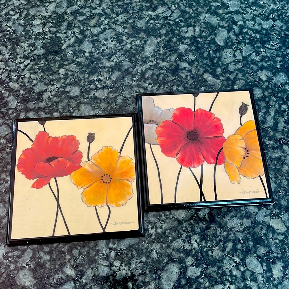 Awaited Blooms I & Il by Carol‎ Robinson art plaques